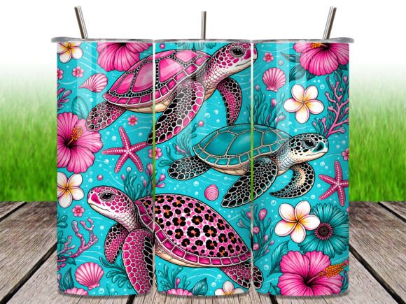 Download Pink Leopard Print Sea Turtle Tumbler - Tumbler Collection