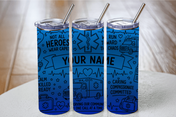 Download EMS Personalized Tumbler Wrap Line Art - Tumbler Collection