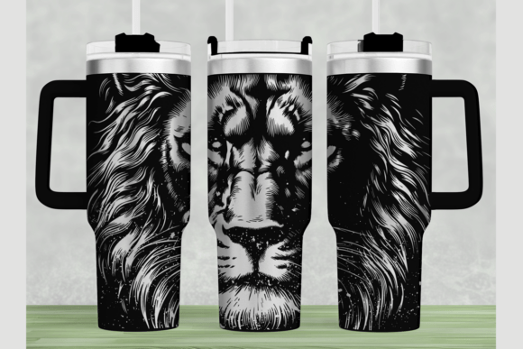 Download Lion's Face 40oz Tumbler Wrap SVG - Premium Bundle