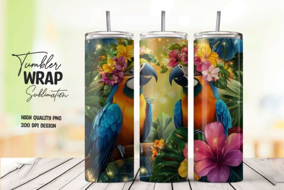 Download Macaw Tropical Bird Tumbler Wrap - Tumbler Collection