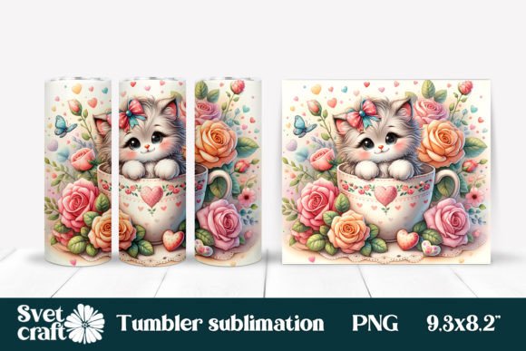 Download Cute Cat Sublimation Tumbler Design - Tumbler Collection
