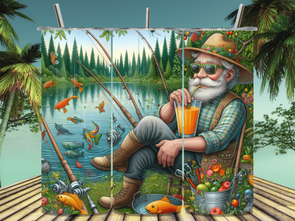 Download Fishing Adventure Scene Tumbler Wrap PNG - Tumbler Collection