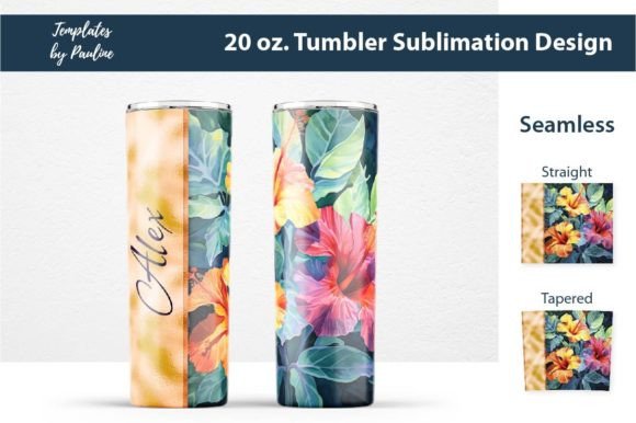 Download Tropical Flower Tumbler Wrap, Add Text - Tumbler Collection
