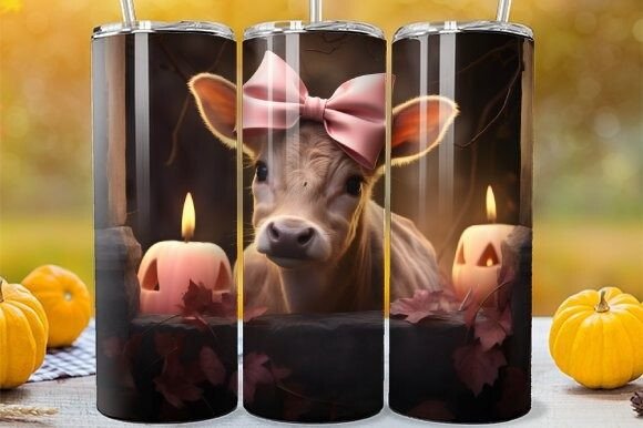 Download Fall Season Highland Calf Tumbler Wrap - Tumbler Collection