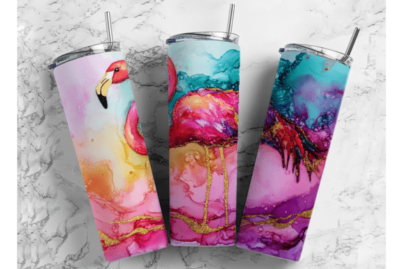 Download Alcohol Ink Flamingo Tumbler Vibrant Co - Tumbler Collection