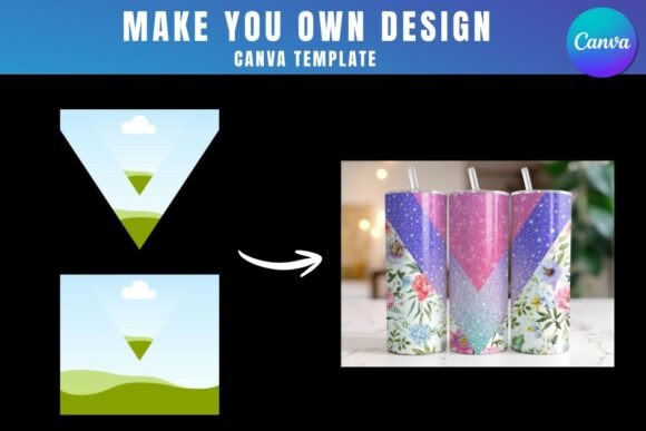 Download V Split Tumbler Wrap Canva Template - Tumbler Collection