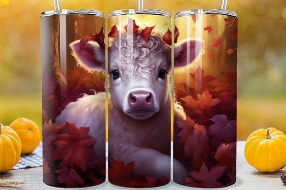Download Fall Season Highland Calf Tumbler Wrap - Tumbler Collection