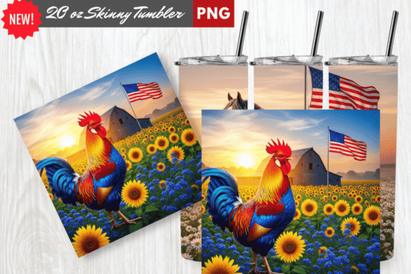 Download Patriotic Rooster American Flag Tumbler - Tumbler Collection