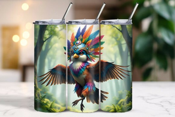 Download Vibrant Feather Christmas Bird Tumbler - Tumbler Collection