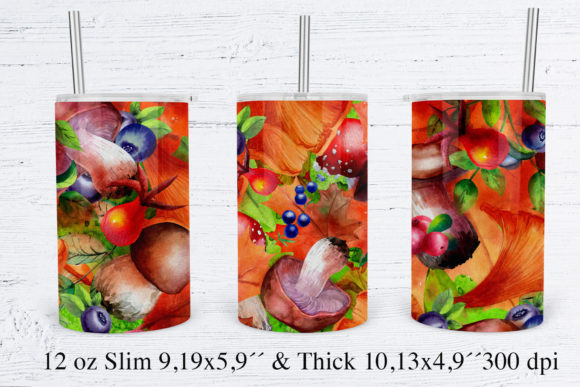 Download 12 Oz Straight Tumbler Fall Mushrooms - Tumbler Collection