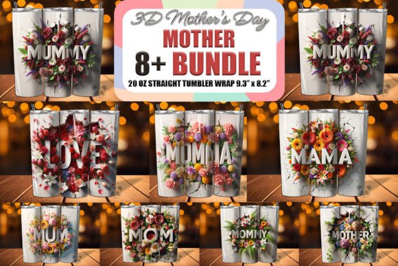 Download Mother's Day 3D Tumbler Wrap Bundle - Tumbler Collection