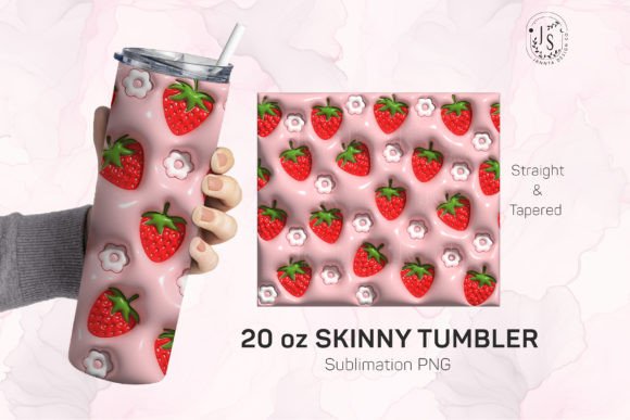 Download Inflated Bubble Strawberry Tumbler Wrap - Tumbler Collection