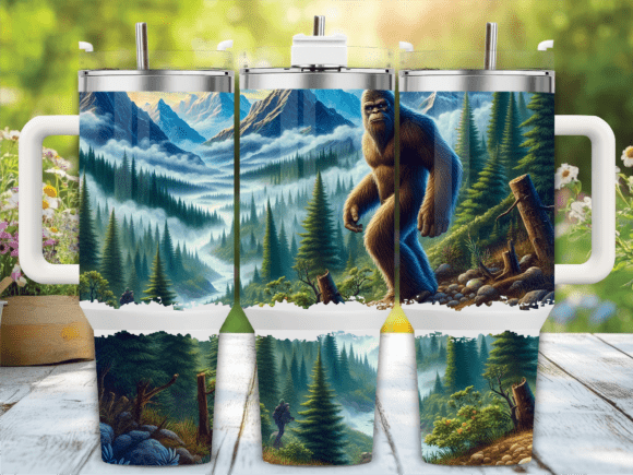Download Bigfoot Mountain 40oz Tumbler Wrap Png - Tumbler Collection