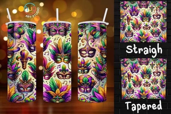 Download Mardi Gras Mask 20oz Skinny Tumbler - Tumbler Collection