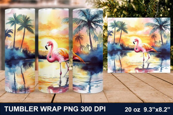 Download Summer Flamingo Tumbler Wrap - Tumbler Collection