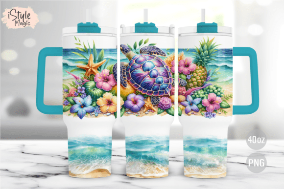 Download Tropical Sea Turtle 40oz Tumbler Wrap - Tumbler Collection