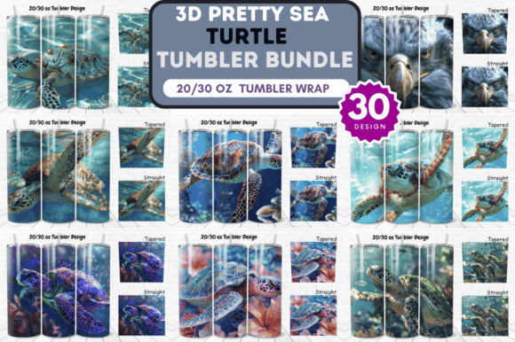 Download 3D Pretty Sea Turtle Tumbler Wrap Bundle - Tumbler Collection