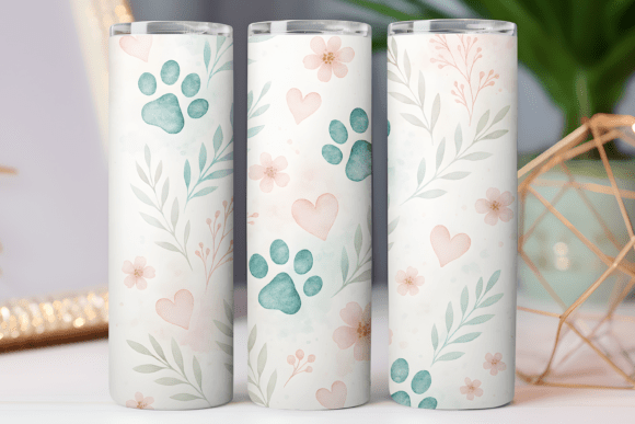 Download Dog Paw Tumbler Wrap Photo Design 20oz - Tumbler Collection