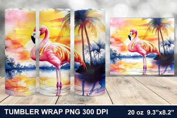 Download Summer Flamingo Tumbler Wrap - Tumbler Collection
