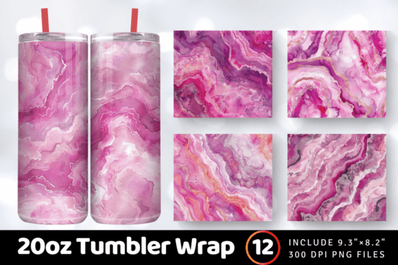 Download Pink Watercolor Geode Tumbler Wrap - Tumbler Collection
