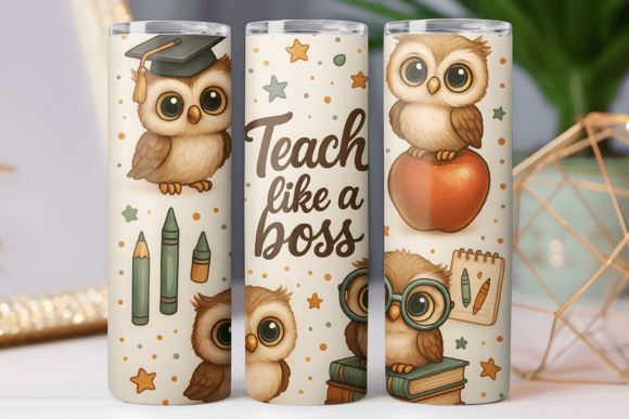 Download Teacher Tumbler Wrap Skinny 20oz Owl Art - Tumbler Collection