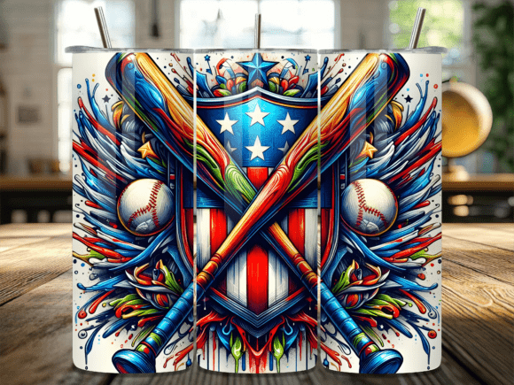 Download Baseball Bat Shield Americana Tumbler - Tumbler Collection