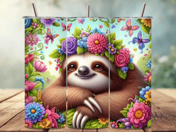 Download Cozy Sloth Swing Tropical Tumbler Wrap - Tumbler Collection