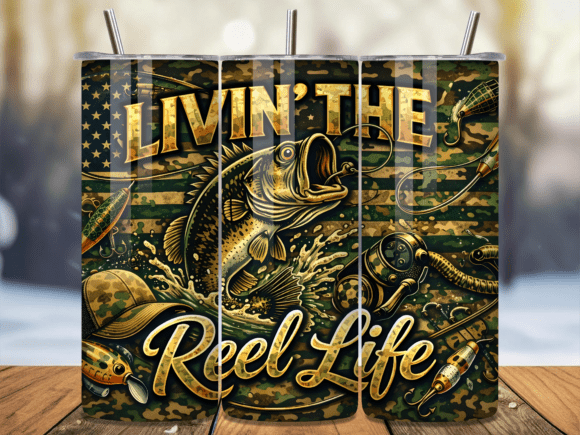 Download Fishing Camo Reel Life Bass Fish Tumbler - Tumbler Collection
