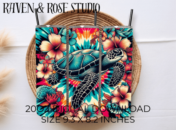 Download Tie-Dye Sea Turtle Tumbler Wrap PNG - Tumbler Collection
