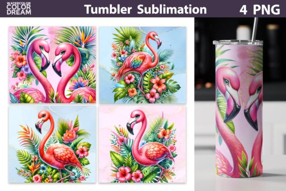 Download Tropical Flamingo Tumbler Wrap - Tumbler Collection