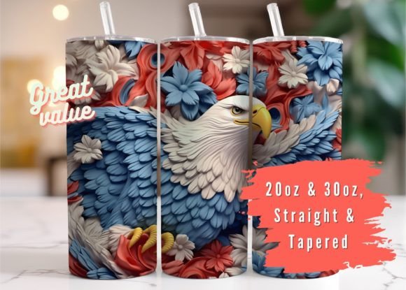 Download 3D American Bald Eagle Tumbler Wrap - Tumbler Collection