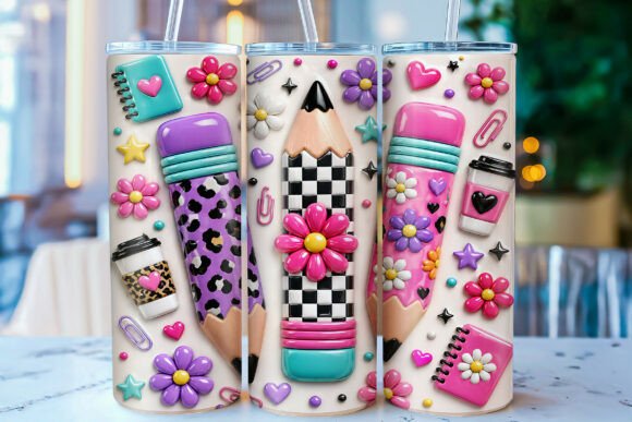 Download 3D Inflated Teacher Tumbler Wrap PNG - Tumbler Collection