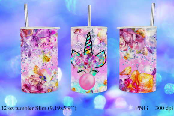 Download 12 Oz SLIM Straight Tumbler Unicorn PNG - Tumbler Collection