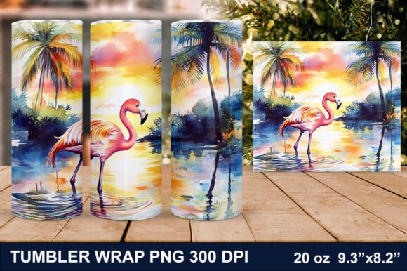 Download Summer Flamingo Tumbler Wrap - Tumbler Collection