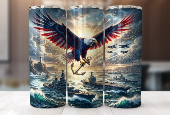 Download US Navy Patriotic Eagle Tumbler Wrap PNG - Tumbler Collection