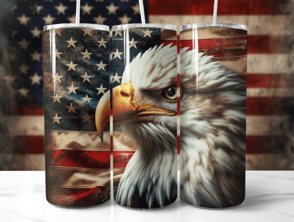 Download Eagle American Flag Tumbler Wrap PNG - Tumbler Collection