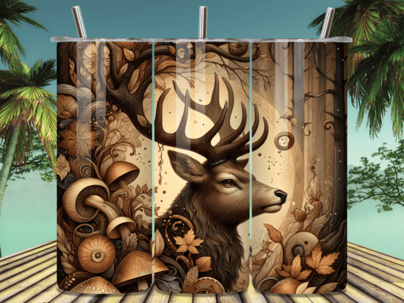 Download Deer and Jumping Bass Fish Tumbler Wrap - Tumbler Collection