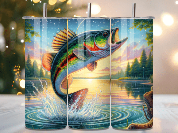 Download Scenic Nature Bass Fish Tumbler Wrap - Tumbler Collection