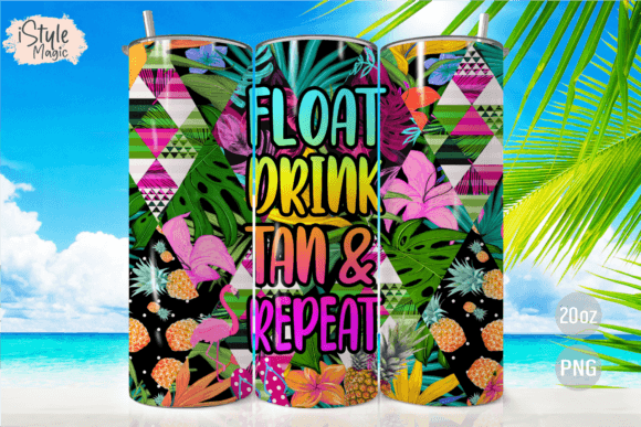 Download Float Drink Tan Repeat 20oz Tumbler Wrap - Tumbler Collection