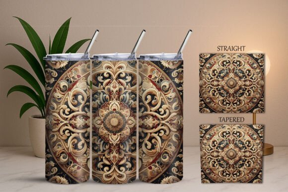 Download Swirling Rich Arabesque Rug Tapered Tumbler - Tumbler Collection