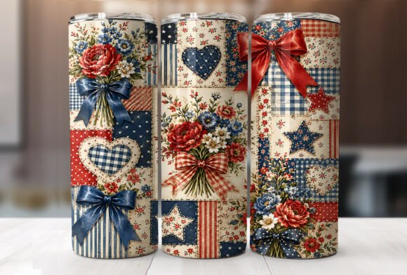Download Vintage Patriotic Quilt Floral Tumbler - Tumbler Collection