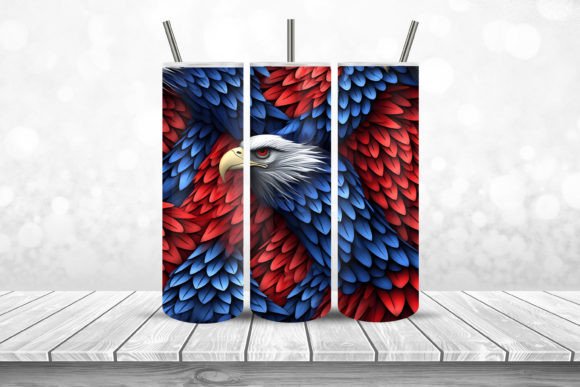 Download 3D Patriotic Eagle Tumbler Wrap PNG - Tumbler Collection