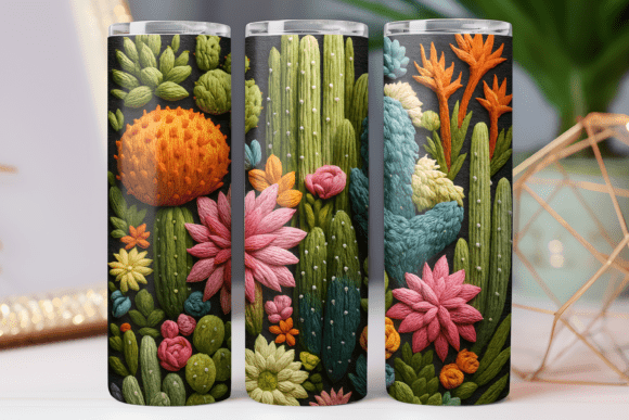 Download Embroidery Floral Tumbler 20oz Png Wrap - Tumbler Collection