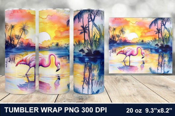 Download Summer Flamingo Tumbler Wrap - Tumbler Collection