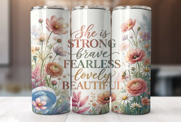 Download Floral Inspirational Quote Tumbler Wrap - Tumbler Collection