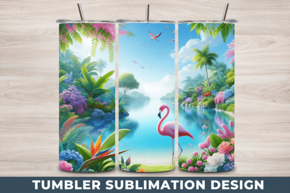 Download 3D Flamingo 20 Oz Skinny Tumbler Wraps - Tumbler Collection