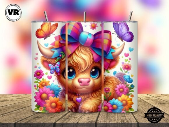Download Adorable Highland Cow Tumbler Wrap Png - Tumbler Collection