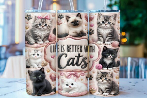 Download Life is Better with Cats 20oz Tumbler - Tumbler Collection