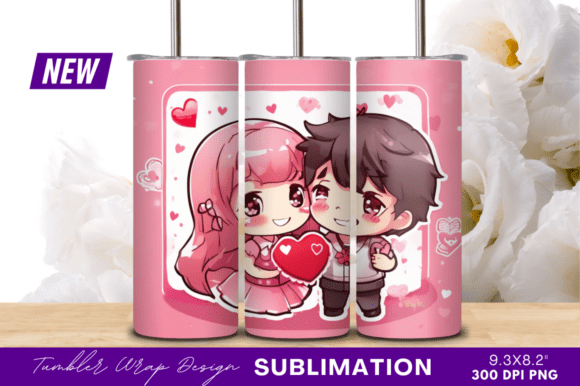 Download Valentine Cute Couple Cartoon Tumbler - Tumbler Collection