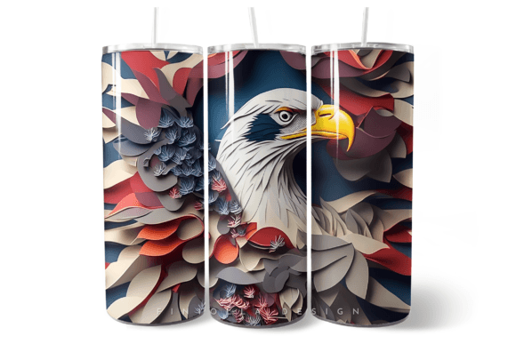 Download 3D Patriotic Eagle Tumbler Wrap - Tumbler Collection